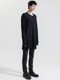 �㴰���nude:masahiko maruyama ���̡���:�ޥ��ҥ��ޥ���/Imitation Linen Cotton Jersey LONG SLEEVE T SHIRT/Black