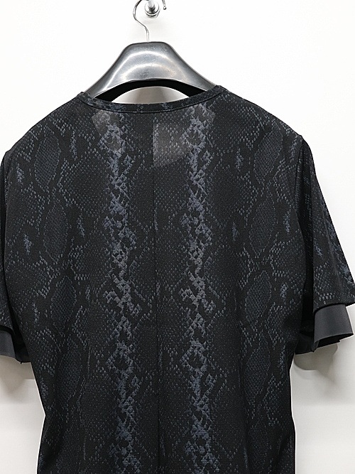 kiryuyrik奦奦/Python Mesh Crew Neck Layered-T/BlackGrey