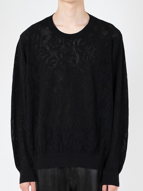 LAD MUSICIAN����å� �ߥ塼�������/FLOWER MESH PULLOVER/BLACK