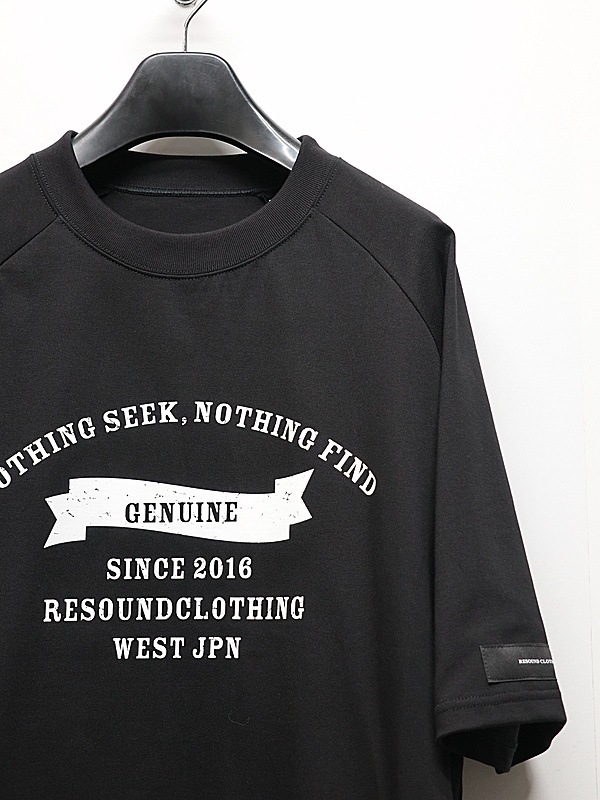 RESOUND CLOTHING���ꥵ����ɥ���������/college raglan OVER TEE/BLACK