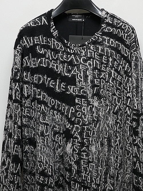�㴰���nude:masahiko maruyama ���̡���:�ޥ��ҥ��ޥ���/Wool Back Cut Jaquard Jersey OVERSIZED LAYERED LONG SLEEVE T SHIRT/Black