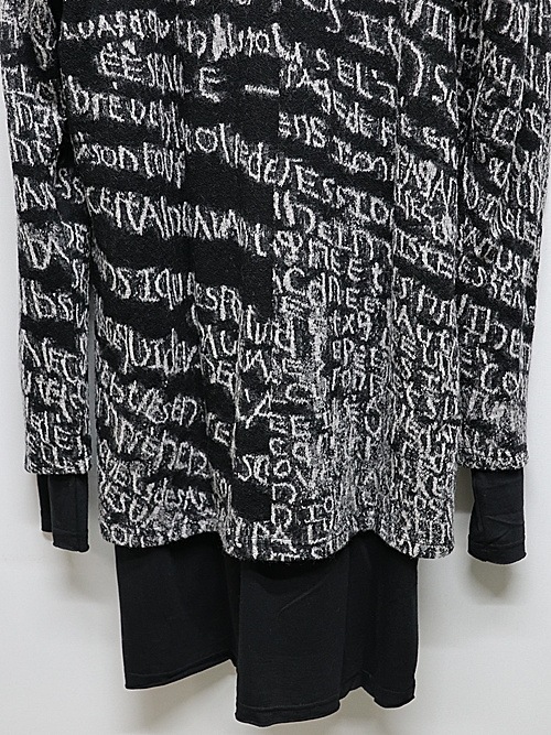 �㴰���nude:masahiko maruyama ���̡���:�ޥ��ҥ��ޥ���/Wool Back Cut Jaquard Jersey OVERSIZED LAYERED LONG SLEEVE T SHIRT/Black