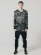 �㴰���nude:masahiko maruyama ���̡���:�ޥ��ҥ��ޥ���/Wool Back Cut Jaquard Jersey OVERSIZED LAYERED LONG SLEEVE T SHIRT/Black