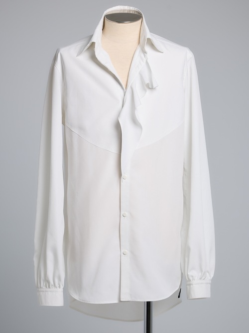 THE ONENESS�������ͥ�/Recycle PE Broad Single Frill Shirt/White.