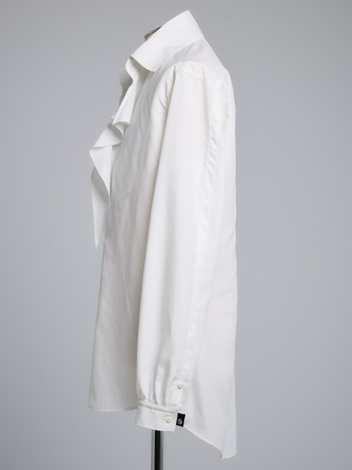 THE ONENESS�������ͥ�/Recycle PE Broad Single Frill Shirt/White.