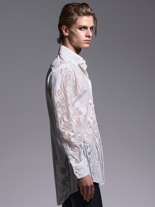 (ͽ���ʡ�6��7������ͽ��/kiryuyrik������奦����奦/CROSS-Lace Shirt/White