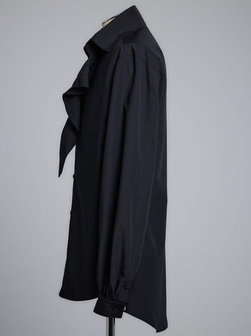 (ͽʡ910ͽ/THE ONENESSͥ/Recycle PE Broad Single Frill Shirt/Black