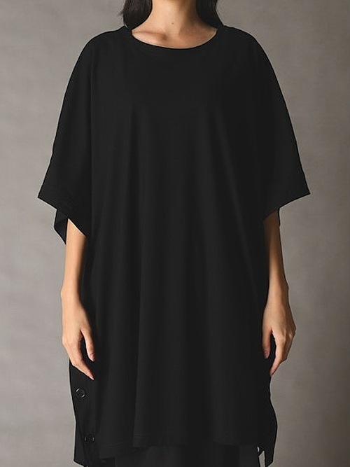 Ground Y�����饦��ɥ磻/30 HARD TWIST STRETCH JERSEY SIDE BUTTON BIG SHORT SLEEVED T/BLACK