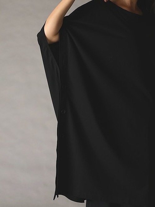Ground Y�����饦��ɥ磻/30 HARD TWIST STRETCH JERSEY SIDE BUTTON BIG SHORT SLEEVED T/BLACK