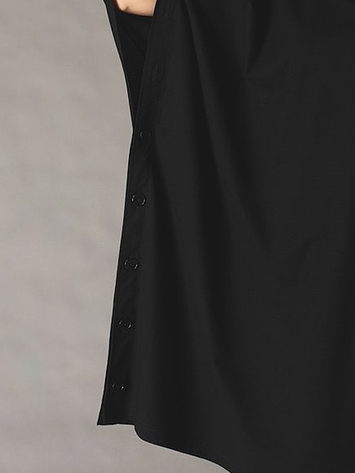 Ground Y�����饦��ɥ磻/30 HARD TWIST STRETCH JERSEY SIDE BUTTON BIG SHORT SLEEVED T/BLACK