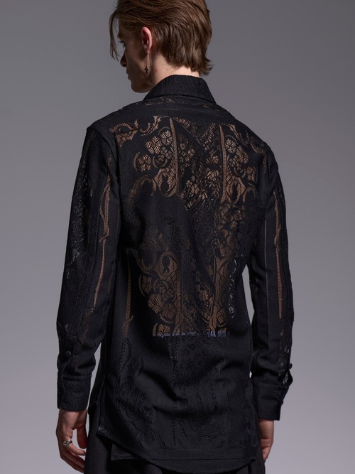 (ͽ���ʡ�6��7������ͽ��/kiryuyrik������奦����奦/CROSS-Lace Shirt/Black