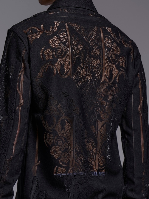 (ͽ���ʡ�6��7������ͽ��/kiryuyrik������奦����奦/CROSS-Lace Shirt/Black