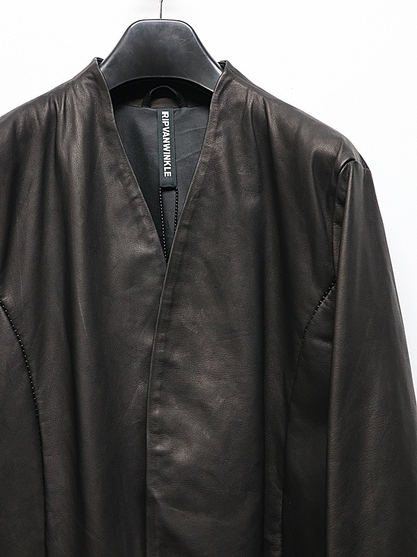 �㴰���RIPVANWINKLE����åץ����󥦥��󥯥�/COW LEATHER JACKET CARDE/BLACK