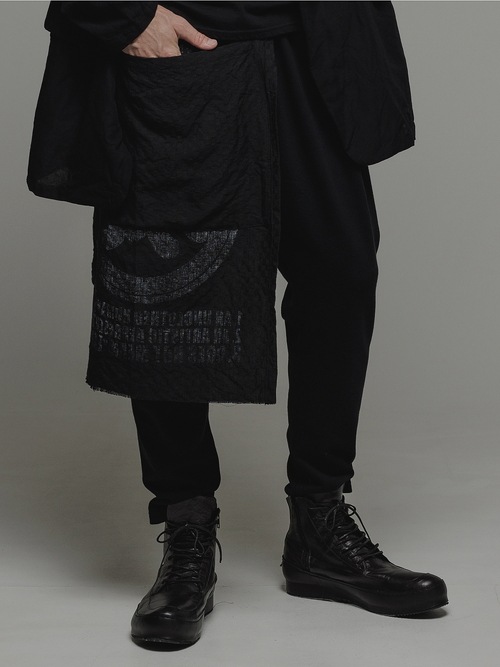 SALE40%OFF/nude:masahiko maruyama ̡:ޥҥޥ/Linen Dobby Shadow Check REVERSIBLE WAIST APRON/Black.