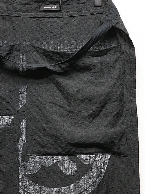 SALE40%OFF/nude:masahiko maruyama ̡:ޥҥޥ/Linen Dobby Shadow Check REVERSIBLE WAIST APRON/Black.