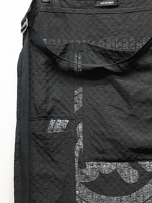 SALE40%OFF/nude:masahiko maruyama ̡:ޥҥޥ/Linen Dobby Shadow Check REVERSIBLE WAIST APRON/Black.