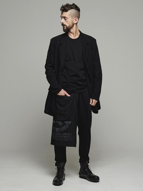 SALE40%OFF/nude:masahiko maruyama ̡:ޥҥޥ/Linen Dobby Shadow Check REVERSIBLE WAIST APRON/Black.