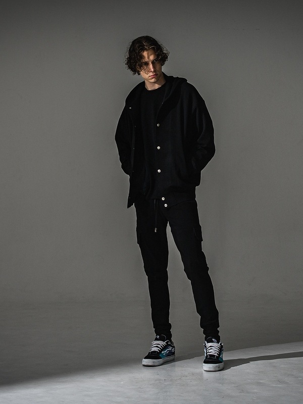 �㴰���RESOUND CLOTHING���ꥵ����ɥ���������/blister Varsity hoodie/BLACK