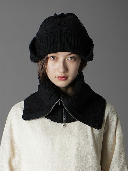 Ground Y饦ɥ磻/Wool boa+EX FineMerino Wool NECK WARMER/BLACK