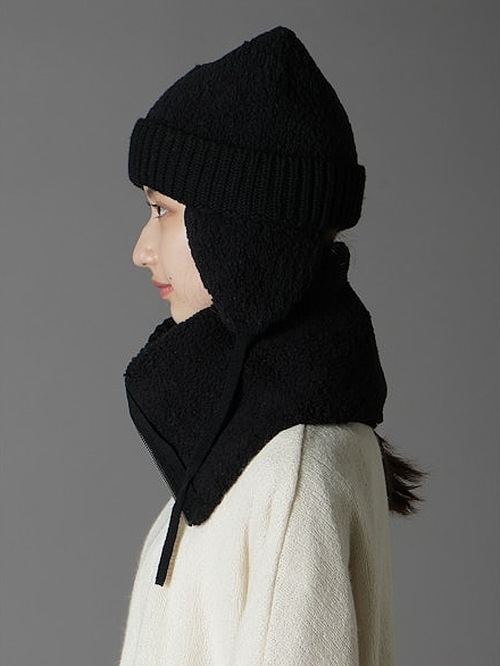 Ground Y饦ɥ磻/Wool boa+EX FineMerino Wool NECK WARMER/BLACK