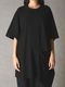 Ground Y�����饦��ɥ磻/30 HARD TWIST STRETCH JERSEY LEFT SIDE CUT OUT SHORT SLEEVED T/BLACK