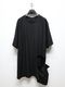 Ground Y�����饦��ɥ磻/30 HARD TWIST STRETCH JERSEY LEFT SIDE CUT OUT SHORT SLEEVED T/BLACK