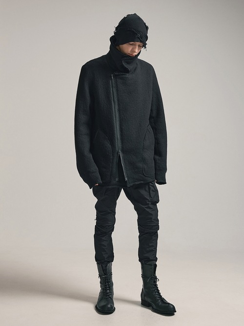 nude:masahiko maruyama ̡:ޥҥޥ/Wool Cotton Dread Boa ZIPUP JACKET/Black