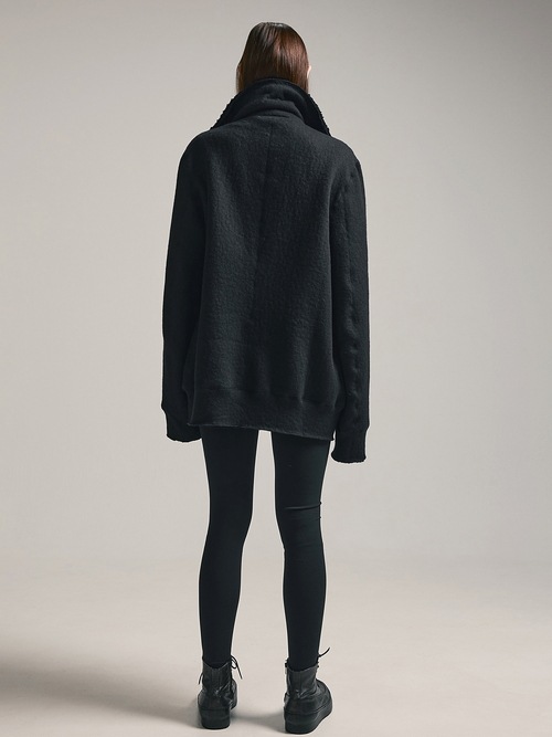 nude:masahiko maruyama ̡:ޥҥޥ/Wool Cotton Dread Boa ZIPUP JACKET/Black