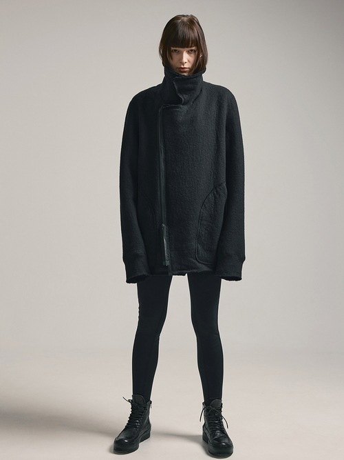 nude:masahiko maruyama ̡:ޥҥޥ/Wool Cotton Dread Boa ZIPUP JACKET/Black