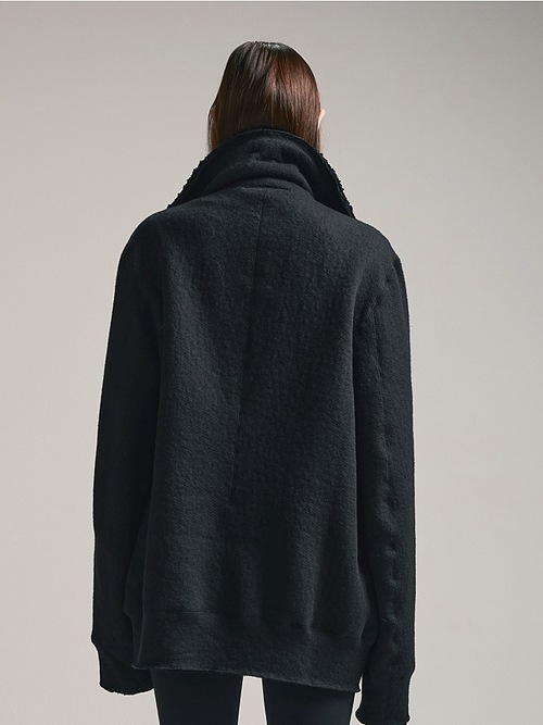 nude:masahiko maruyama ̡:ޥҥޥ/Wool Cotton Dread Boa ZIPUP JACKET/Black