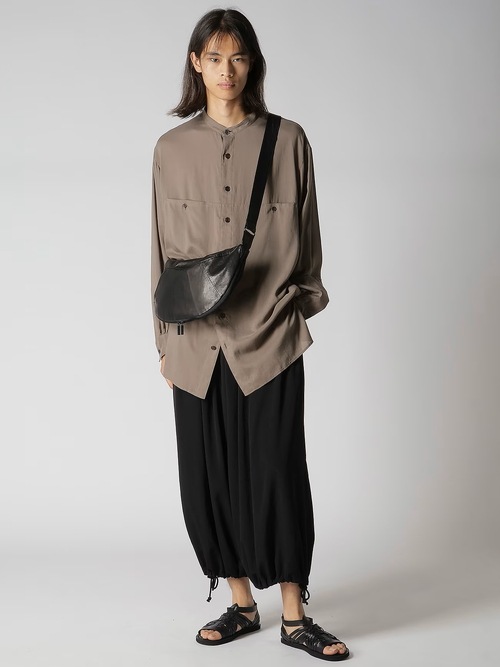 Yohji Yamamoto���襦����ޥ��/������å��ۡ����쥶�����ϡ��եࡼ�󥷥������Хå�/BLACK