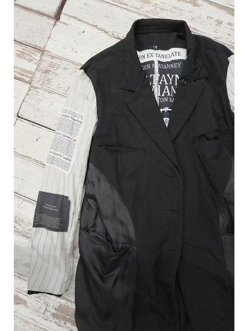 �㴰���nude:masahiko maruyama ���̡���:�ޥ��ҥ��ޥ���/OVERSIZED LONG JACKET w/PRINTED PATCHES/Black