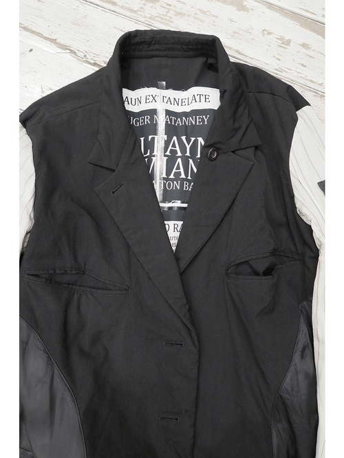 �㴰���nude:masahiko maruyama ���̡���:�ޥ��ҥ��ޥ���/OVERSIZED LONG JACKET w/PRINTED PATCHES/Black