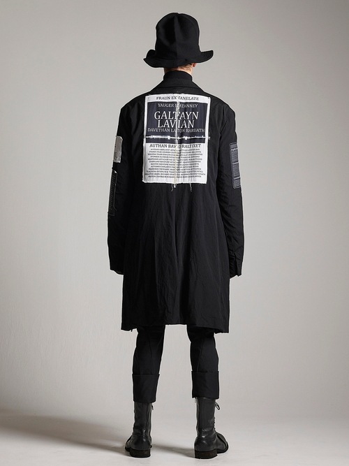 �㴰���nude:masahiko maruyama ���̡���:�ޥ��ҥ��ޥ���/OVERSIZED LONG JACKET w/PRINTED PATCHES/Black