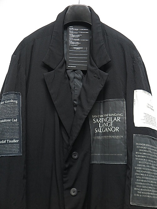 �㴰���nude:masahiko maruyama ���̡���:�ޥ��ҥ��ޥ���/OVERSIZED LONG JACKET w/PRINTED PATCHES/Black