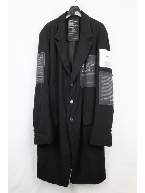 �㴰���nude:masahiko maruyama ���̡���:�ޥ��ҥ��ޥ���/OVERSIZED LONG JACKET w/PRINTED PATCHES/Black