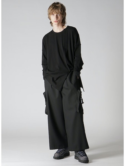 SALE40%OFF/Ground Y�����饦��ɥ磻/30/- FINE PLAIN STITCH SWITCHING TUCK T/OFF WHITE.