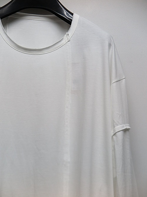 SALE40%OFF/Ground Y�����饦��ɥ磻/30/- FINE PLAIN STITCH SWITCHING TUCK T/OFF WHITE.