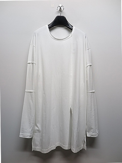 SALE40%OFF/Ground Y�����饦��ɥ磻/30/- FINE PLAIN STITCH SWITCHING TUCK T/OFF WHITE.