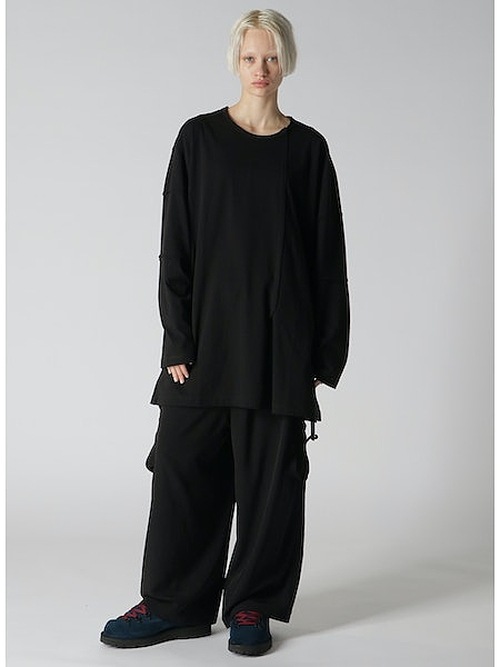 SALE40%OFF/Ground Y�����饦��ɥ磻/30/- FINE PLAIN STITCH SWITCHING TUCK T/OFF WHITE.