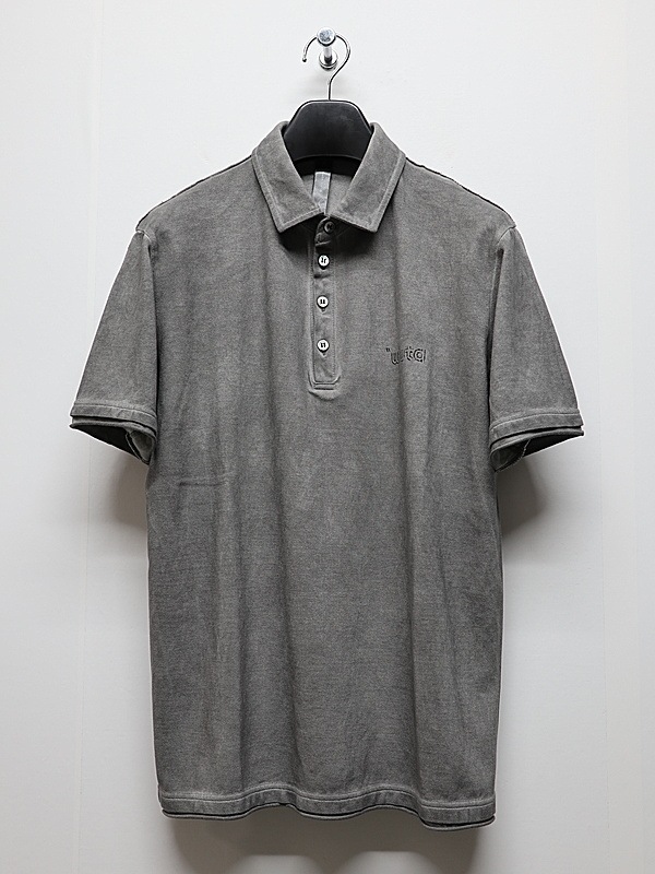 wjk�����֥른��������/muta ����ܥ졼����� cut-off polo S/S(printed)/d.gray