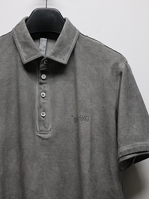 wjk�����֥른��������/muta ����ܥ졼����� cut-off polo S/S(printed)/d.gray