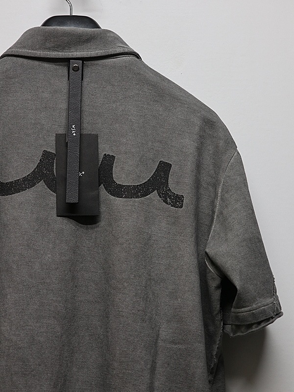 wjk�����֥른��������/muta ����ܥ졼����� cut-off polo S/S(printed)/d.gray
