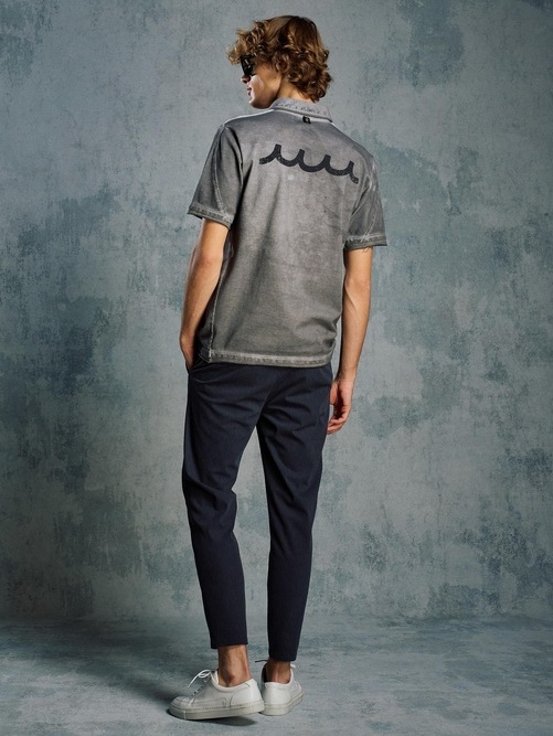 (ͽ���ʡ�5��6������ͽ��/wjk�����֥른��������/muta ����ܥ졼����� cut-off polo S/S(printed)/d.gray