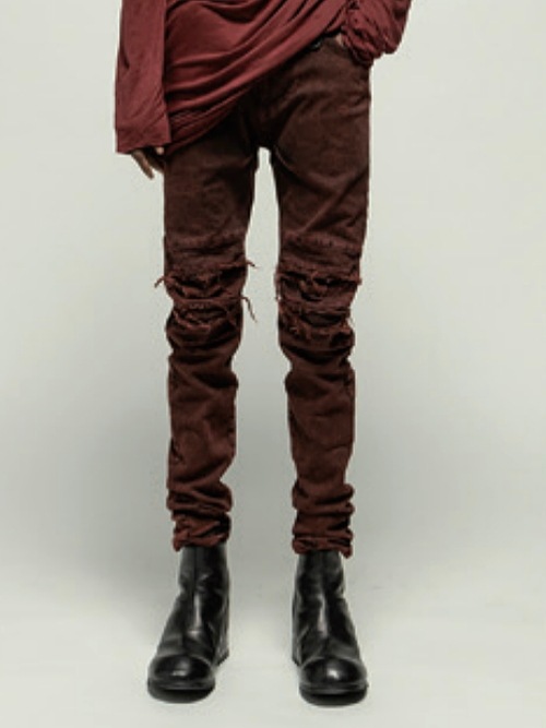 JULIUSꥦ/10.5oz STRETCH DENIM TROUSERS4/BLACK.