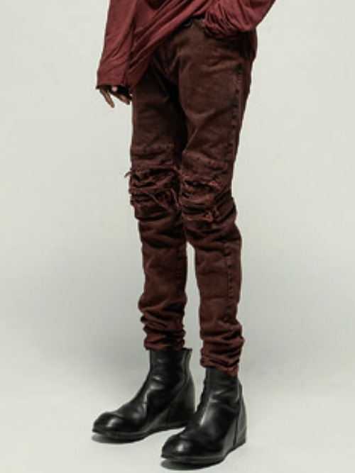 JULIUSꥦ/10.5oz STRETCH DENIM TROUSERS4/BLACK.