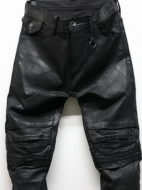 JULIUSꥦ/10.5oz STRETCH DENIM TROUSERS4/BLACK.