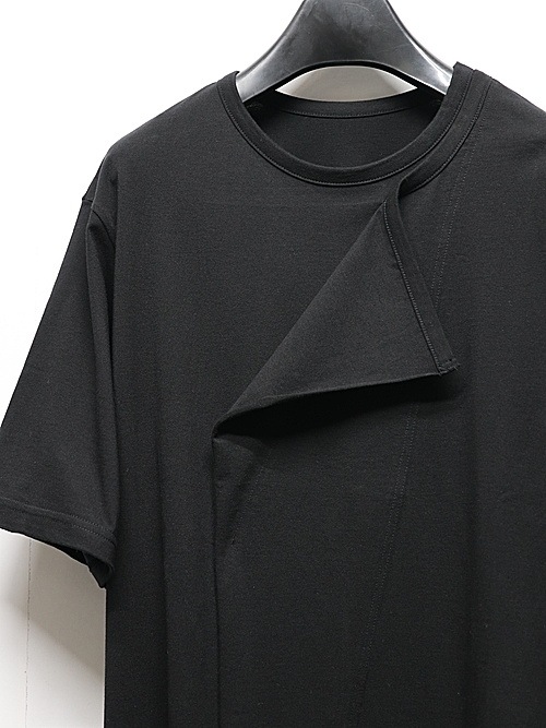 Ground Y�����饦��ɥ磻/30-/COTTON JERSEY LICKING SHOUR SLEEVED T/BLACK