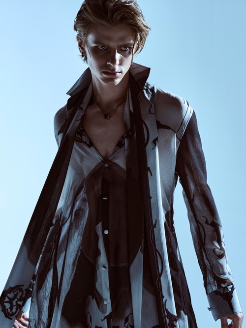 (ͽ���ʡ�6��7������ͽ��/kiryuyrik������奦����奦/Decorative YOURYU Flare Shirt/Black&Gray