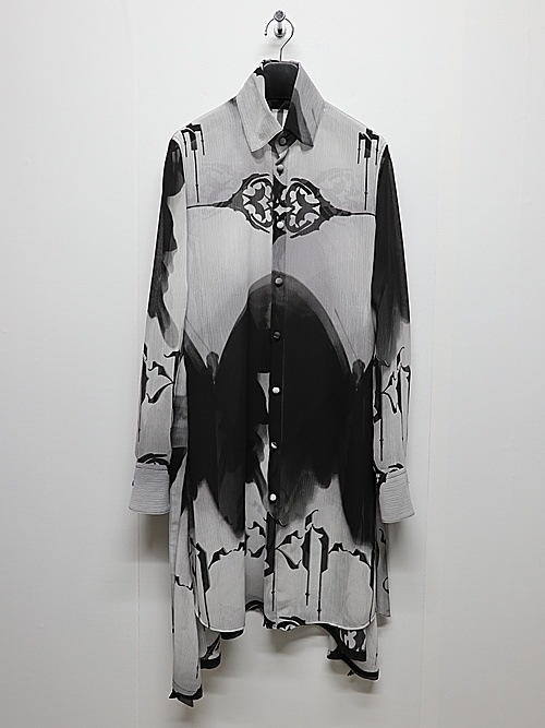(ͽ���ʡ�6��7������ͽ��/kiryuyrik������奦����奦/Decorative YOURYU Flare Shirt/Black&Gray